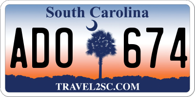 SC license plate ADO674