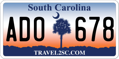 SC license plate ADO678