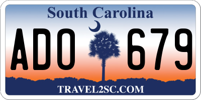 SC license plate ADO679
