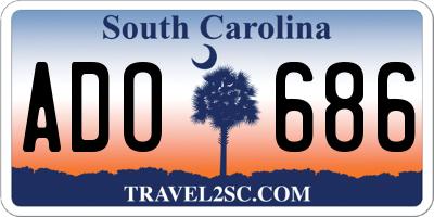 SC license plate ADO686