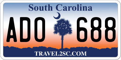 SC license plate ADO688