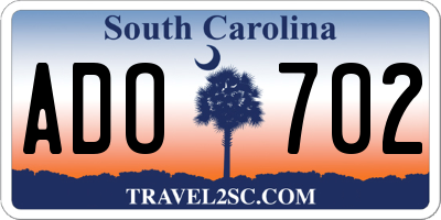 SC license plate ADO702