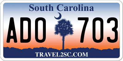 SC license plate ADO703