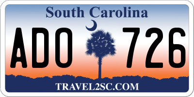 SC license plate ADO726