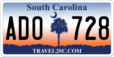 SC license plate ADO728