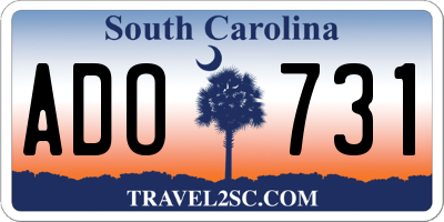 SC license plate ADO731