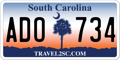 SC license plate ADO734
