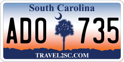 SC license plate ADO735