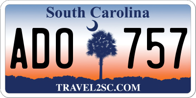 SC license plate ADO757
