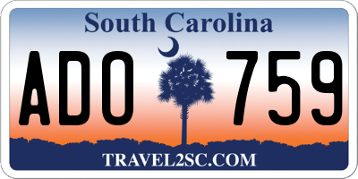 SC license plate ADO759