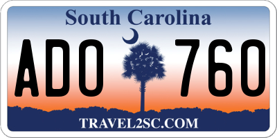 SC license plate ADO760