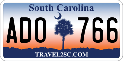 SC license plate ADO766