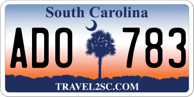 SC license plate ADO783
