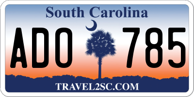 SC license plate ADO785