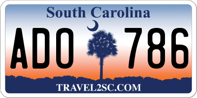 SC license plate ADO786