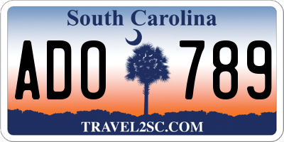 SC license plate ADO789