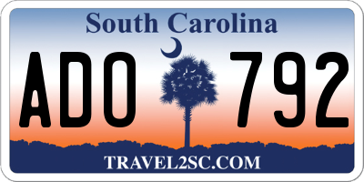 SC license plate ADO792