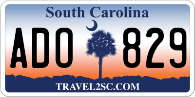 SC license plate ADO829