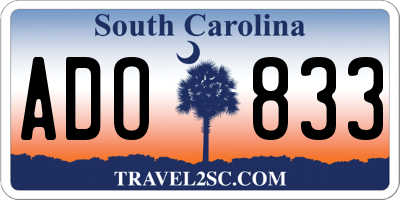 SC license plate ADO833