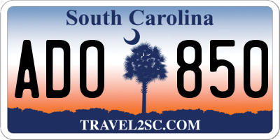SC license plate ADO850