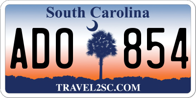 SC license plate ADO854
