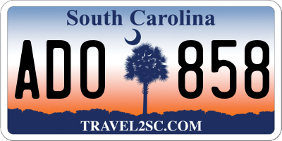 SC license plate ADO858