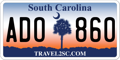 SC license plate ADO860