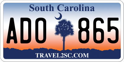 SC license plate ADO865