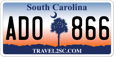SC license plate ADO866