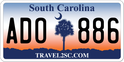 SC license plate ADO886