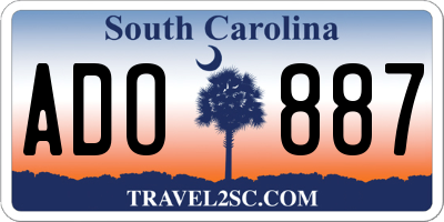 SC license plate ADO887