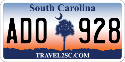SC license plate ADO928