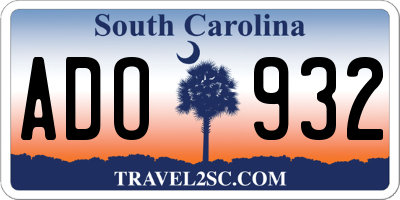 SC license plate ADO932