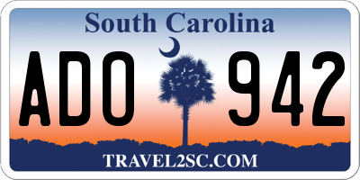 SC license plate ADO942