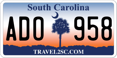 SC license plate ADO958