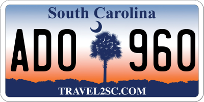 SC license plate ADO960