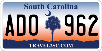 SC license plate ADO962