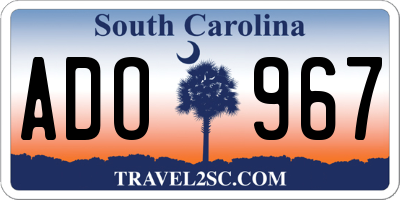 SC license plate ADO967