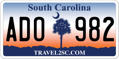 SC license plate ADO982