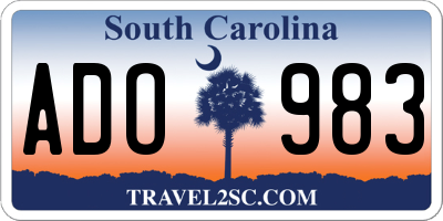 SC license plate ADO983