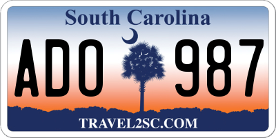 SC license plate ADO987