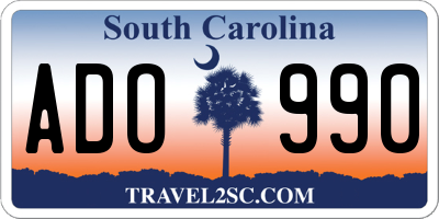 SC license plate ADO990