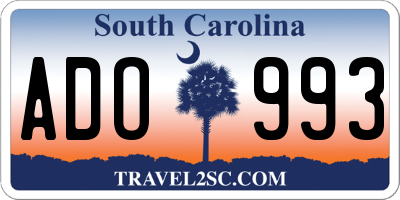 SC license plate ADO993
