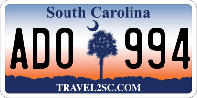 SC license plate ADO994