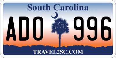 SC license plate ADO996