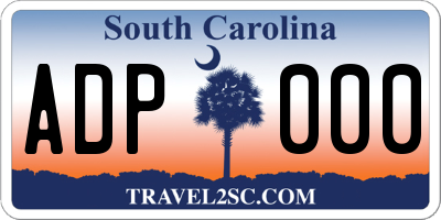 SC license plate ADP000