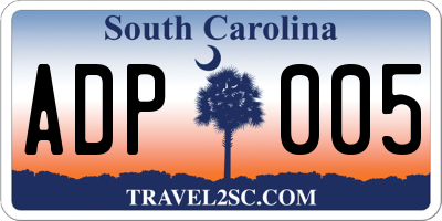 SC license plate ADP005