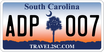 SC license plate ADP007
