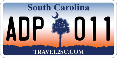 SC license plate ADP011