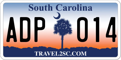 SC license plate ADP014